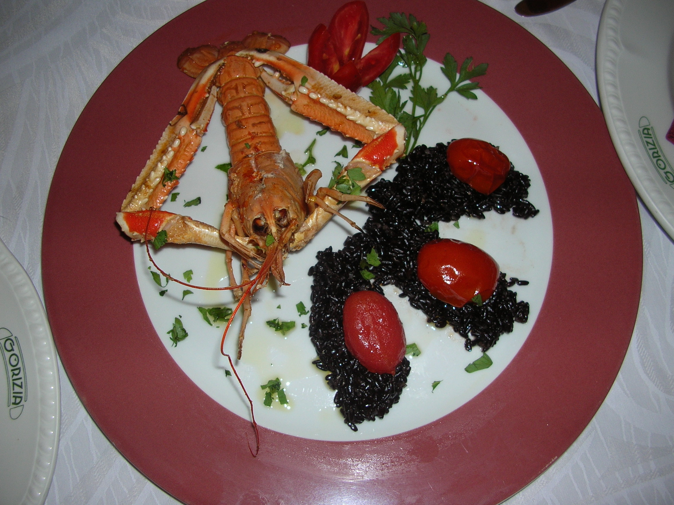 riso venere con scampi